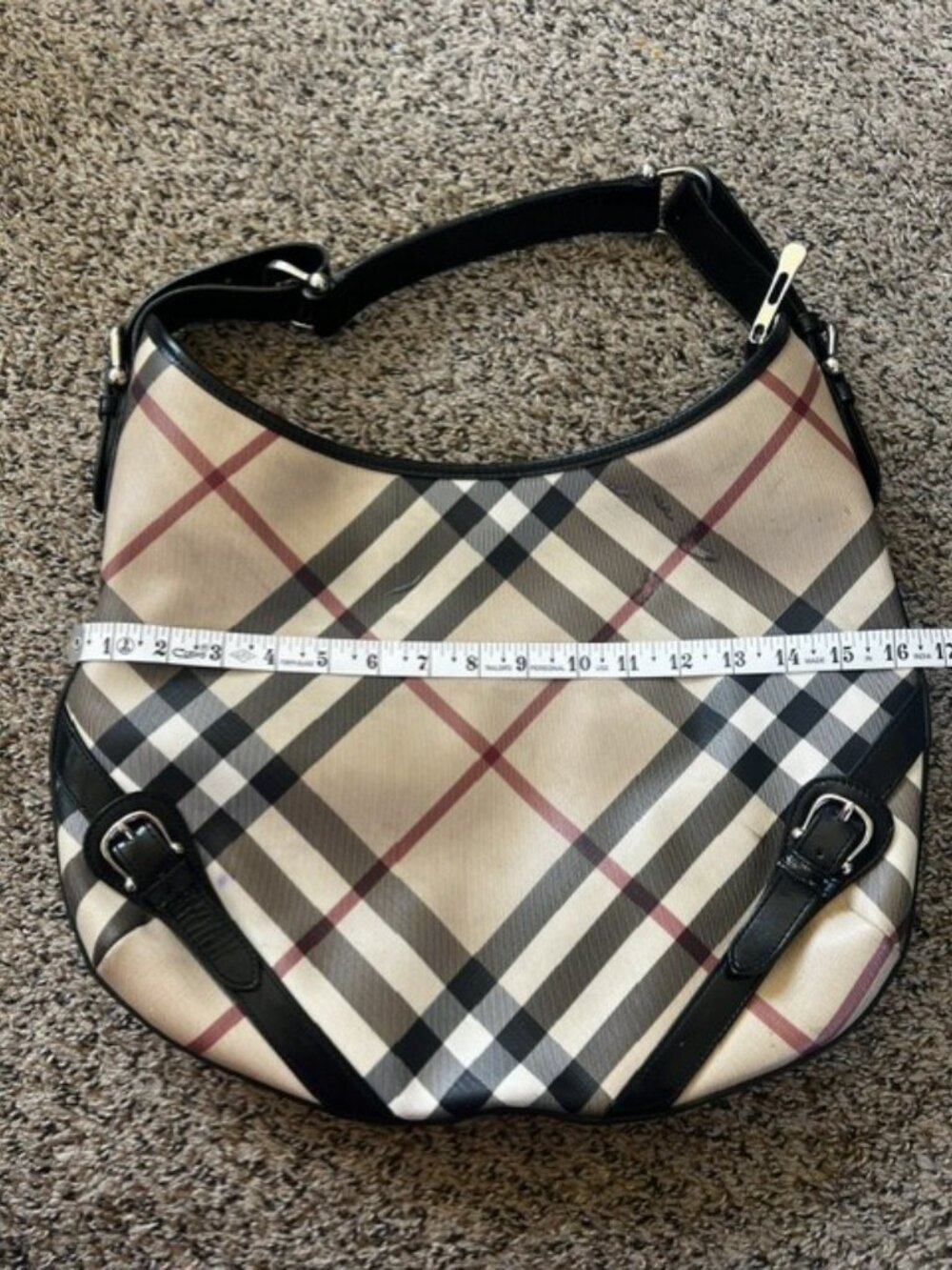 Burberry Nova Checked Hobo with Flaws - Picture 3 of 4